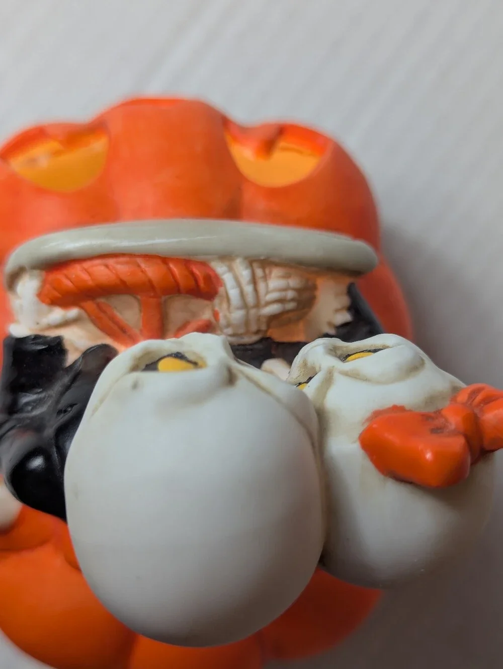 Halloween Skeleton Couple Pumpkin Car Light Up VTG 1990 Enesco Mark Cook